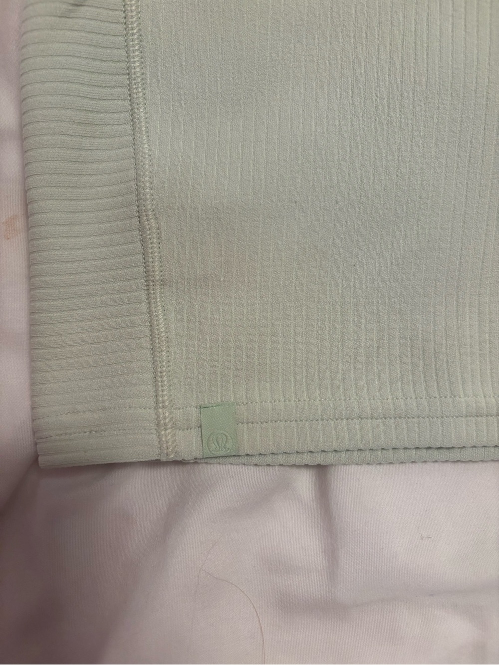 Lululemon Light Green Ribbed Cropped Tank - Picture 3 of 3